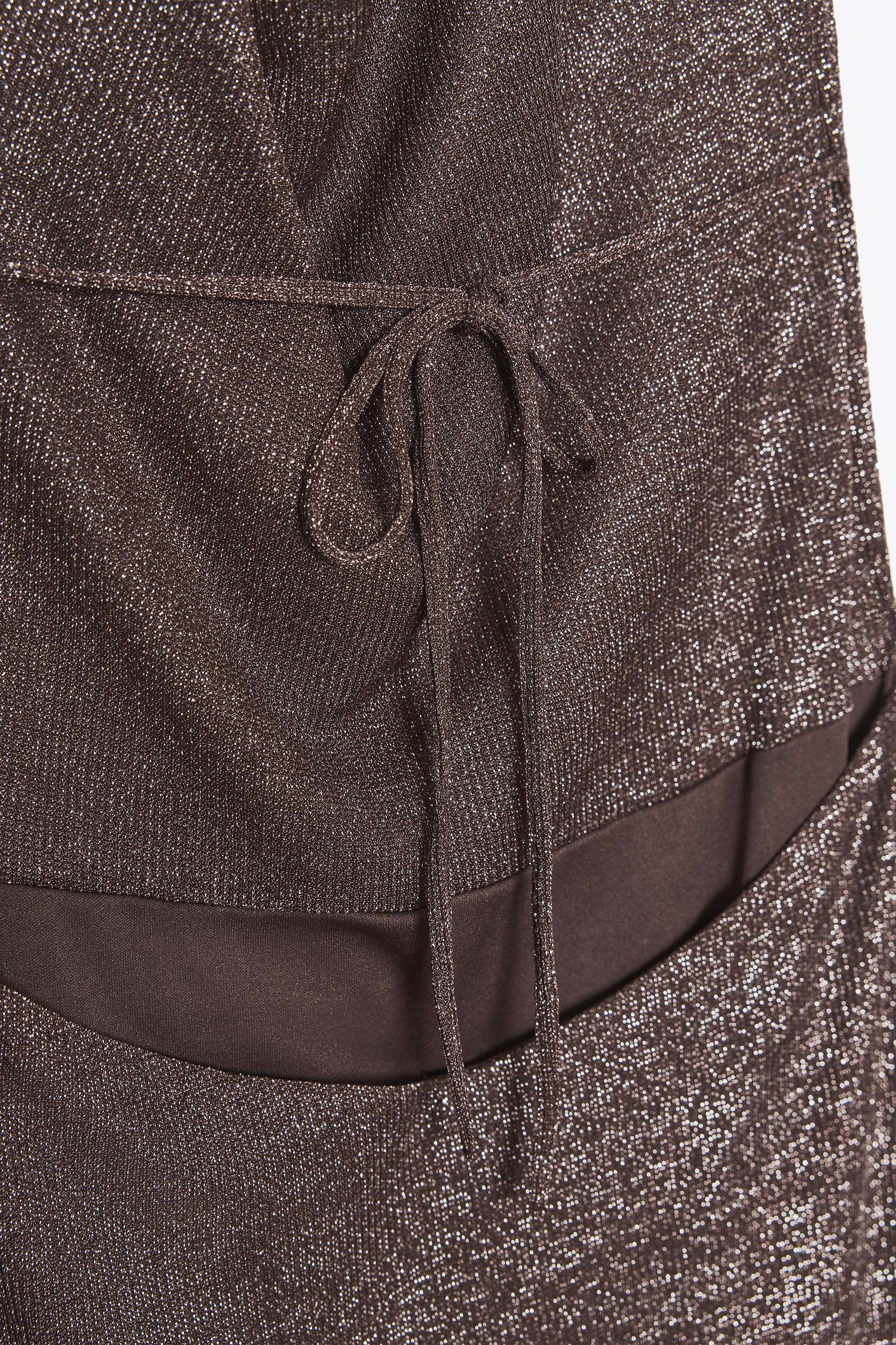 METALLIC THREAD OPEN BACK LONG DRESS Product Image