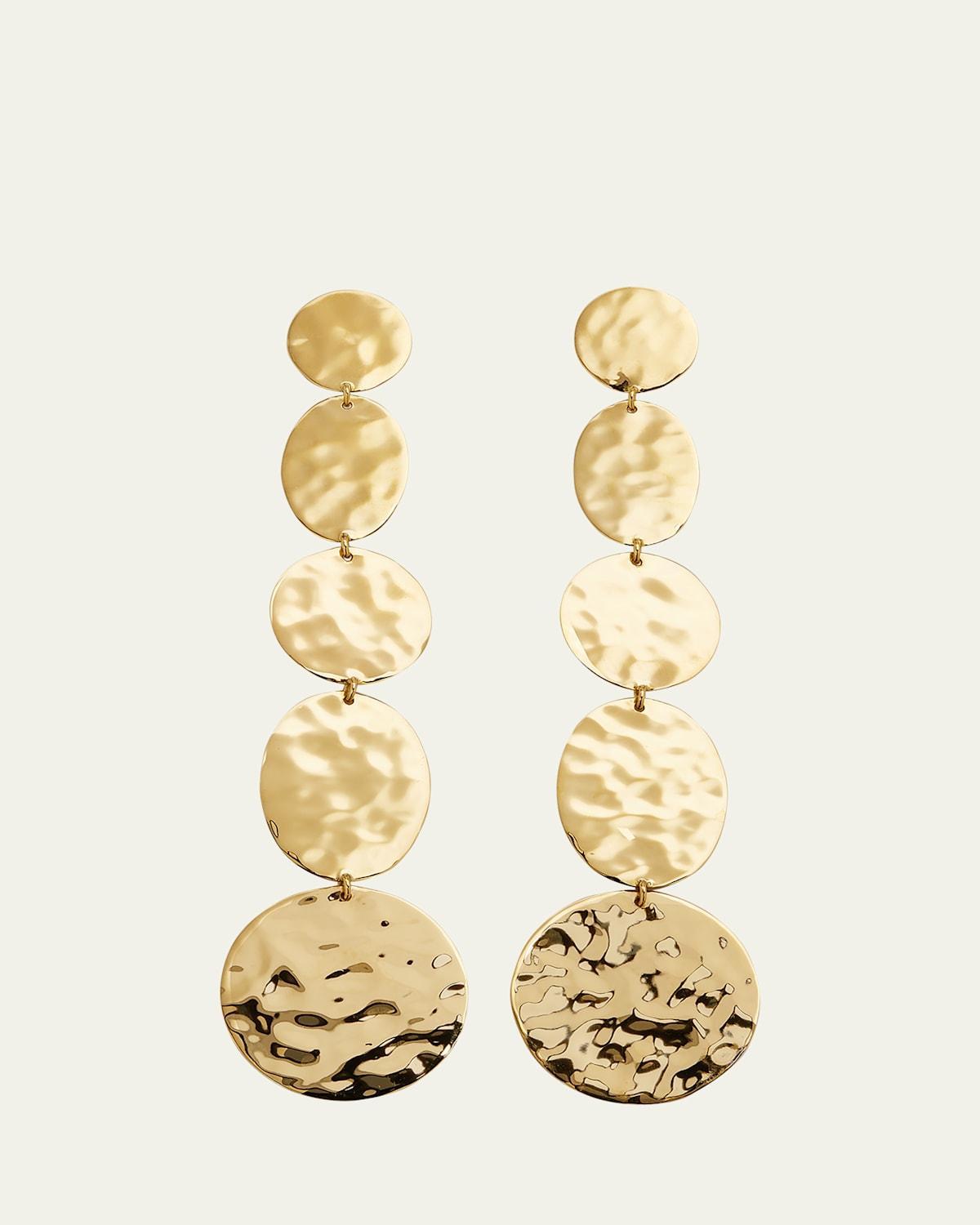 5-Tier Linear Crinkle Earrings in 18K Gold Product Image