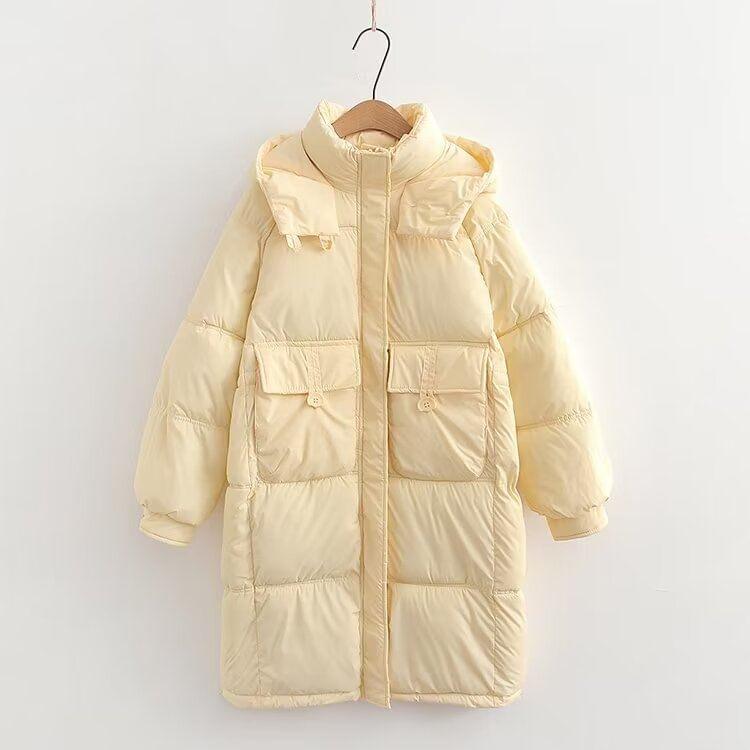 Plain Hooded Midi Puffer Jacket Product Image