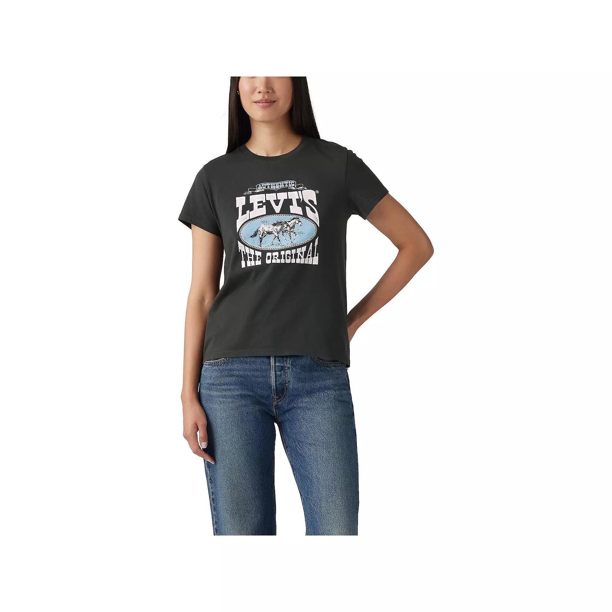 Women's Levi's® Logo Perfect Tee, Size: XXL, Pirate Black Product Image