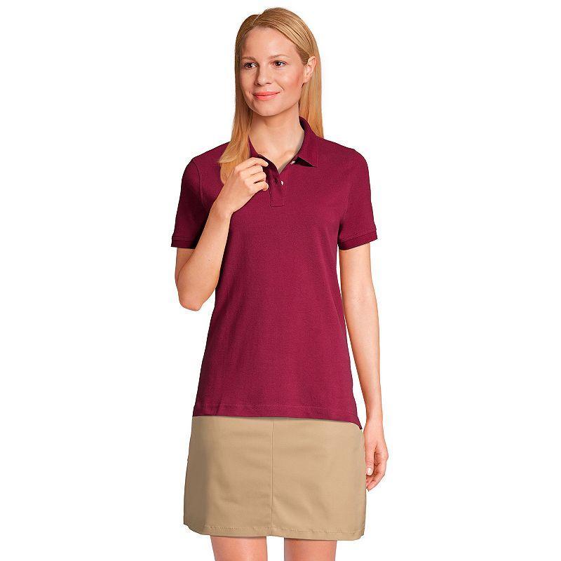 Women's Lands' End School Uniform Short Sleeve Mesh Polo Shirt, Size: Small, Red Product Image