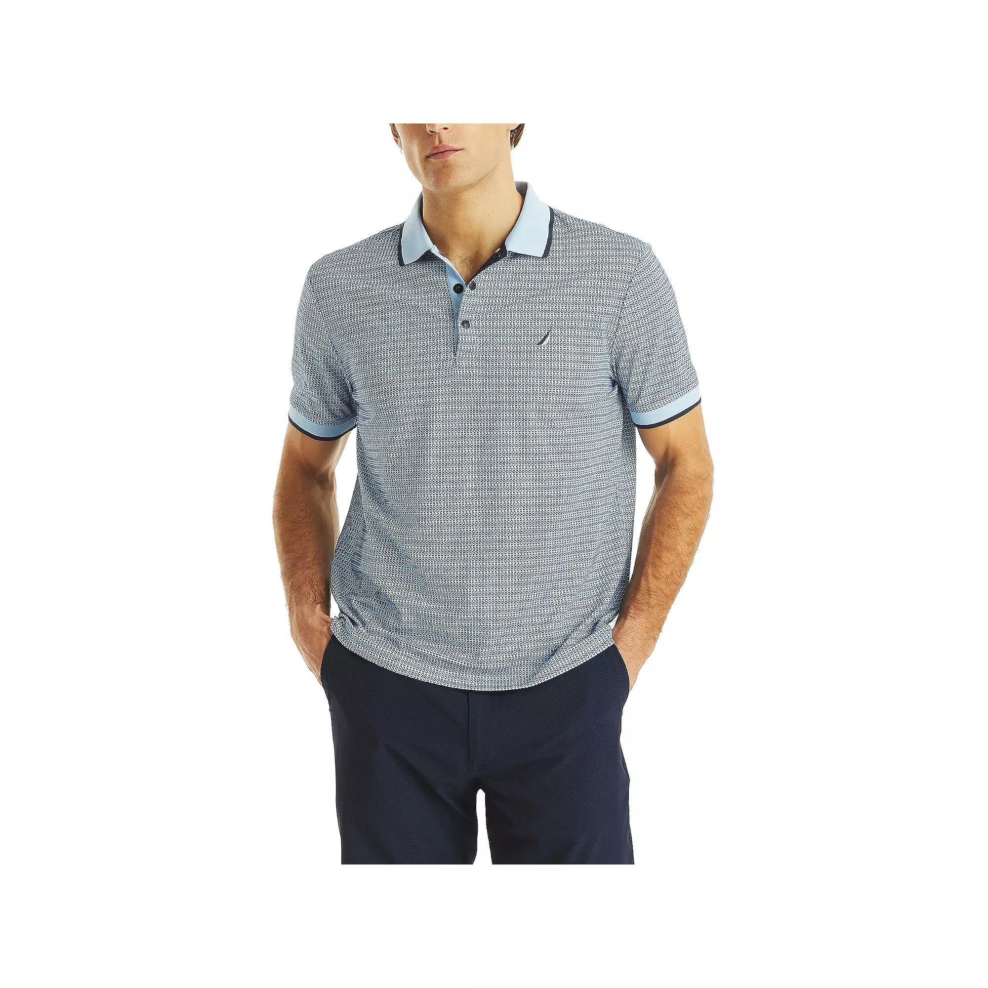 Men's Nautica Classic Fit Printed Golf Polo, Size: XXL, Bright White Product Image
