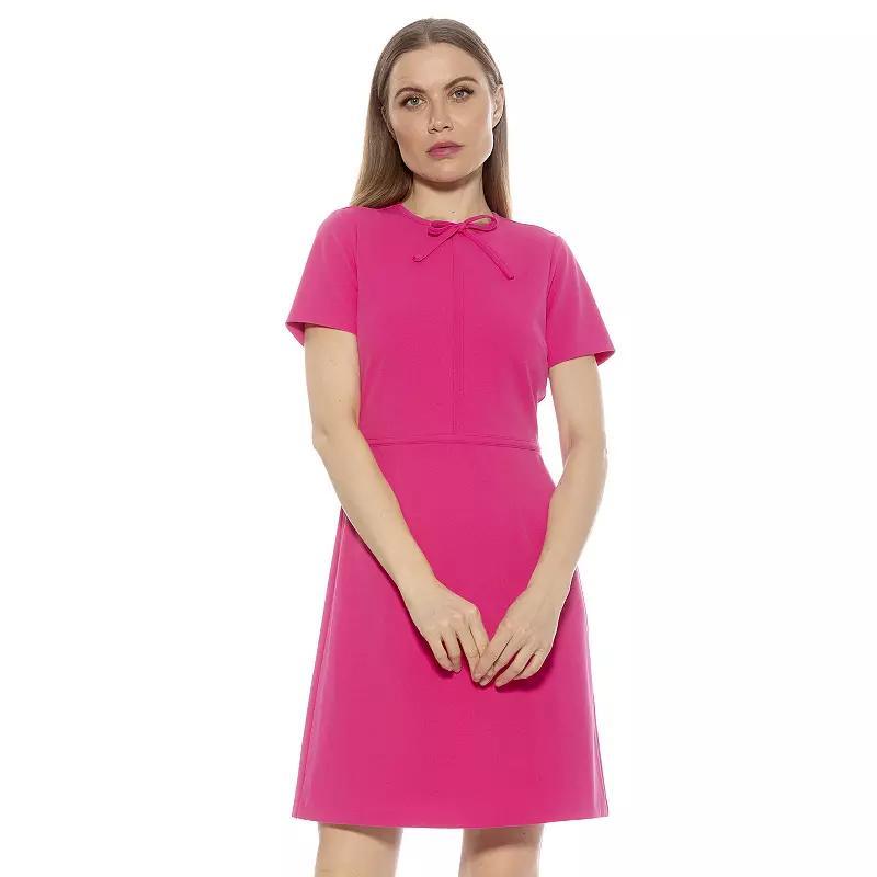 Womens ALEXIA ADMOR Eira Short Sleeve Fit and Flare Dress Product Image