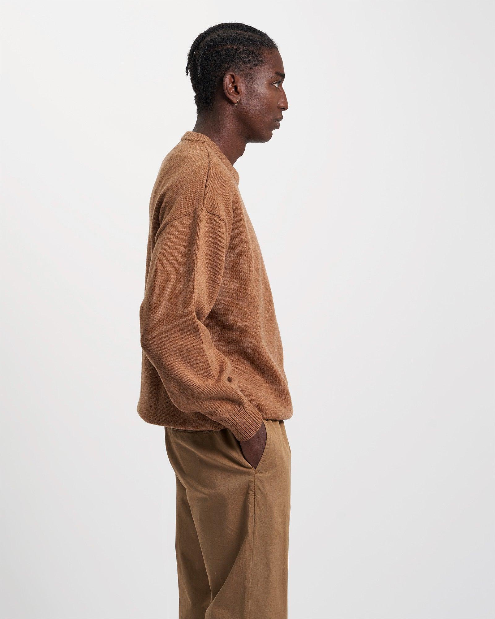 Oversized Merino Wool Crew - Lava Grey Product Image