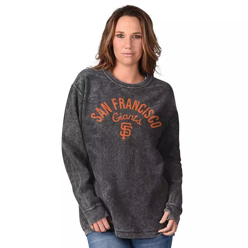 Women's G-III 4Her by Carl Banks Black Baltimore Orioles Comfy Cord Pullover Sweatshirt,  Product Image