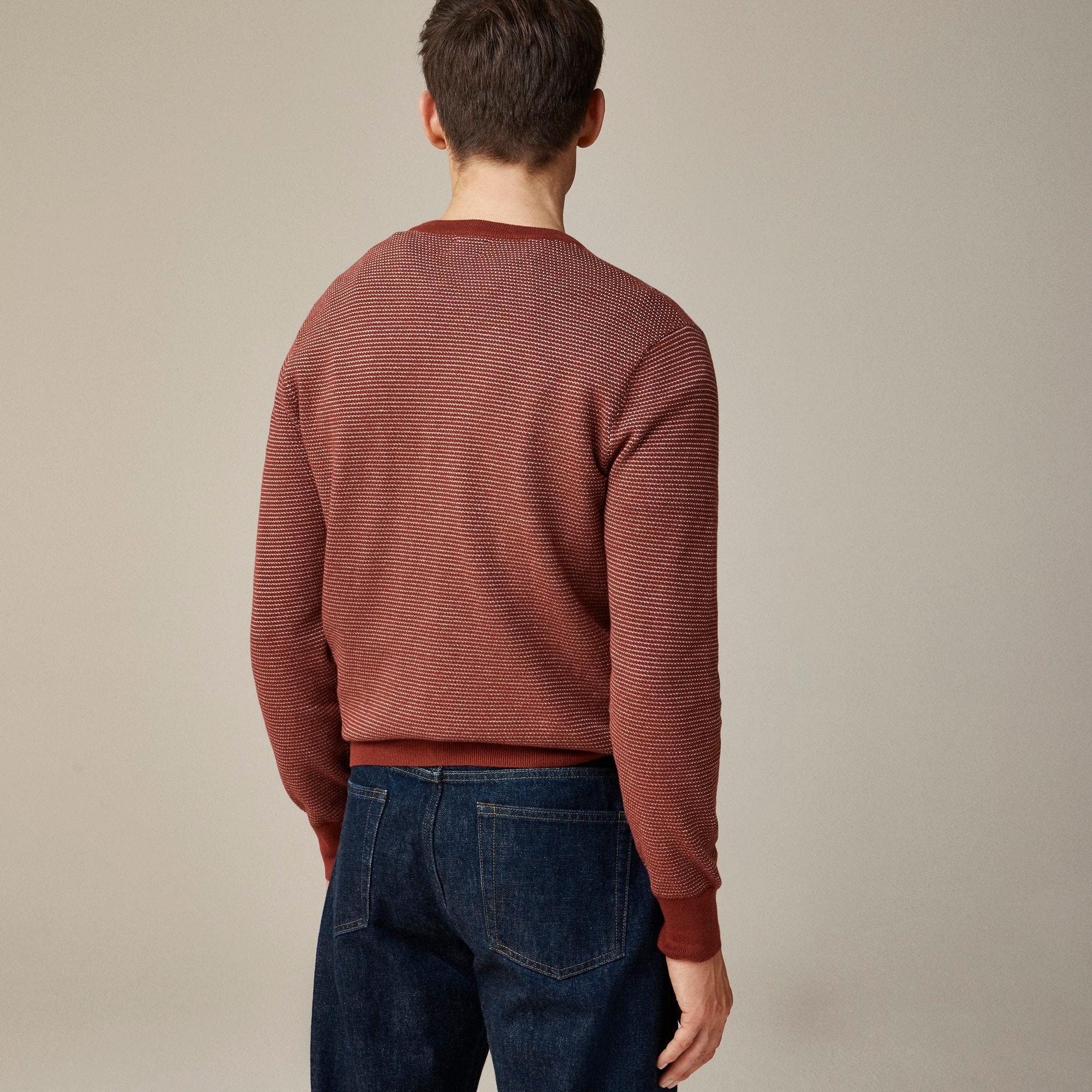 Cotton piqué-stitch crewneck sweater Product Image