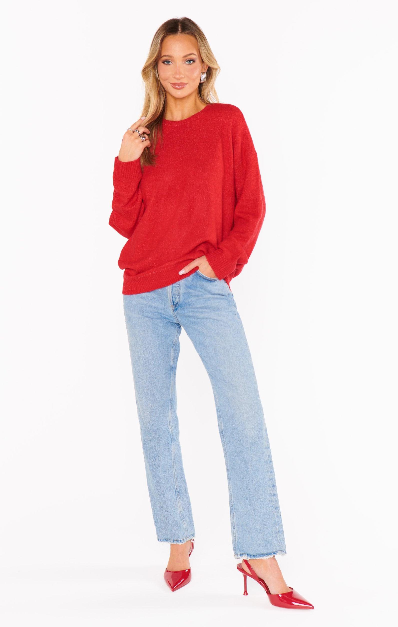 Feel Good Sweater ~ Red Knit Product Image