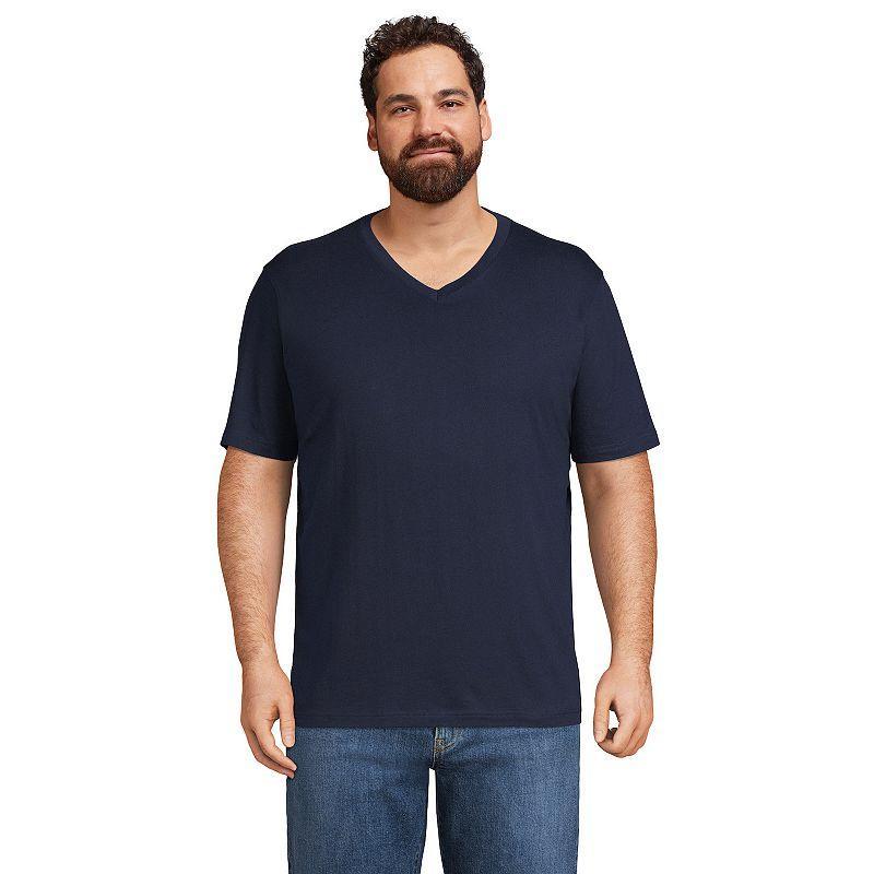 Big & Tall Lands End Super-T V-neck Tee, Mens Radiant Blue Product Image