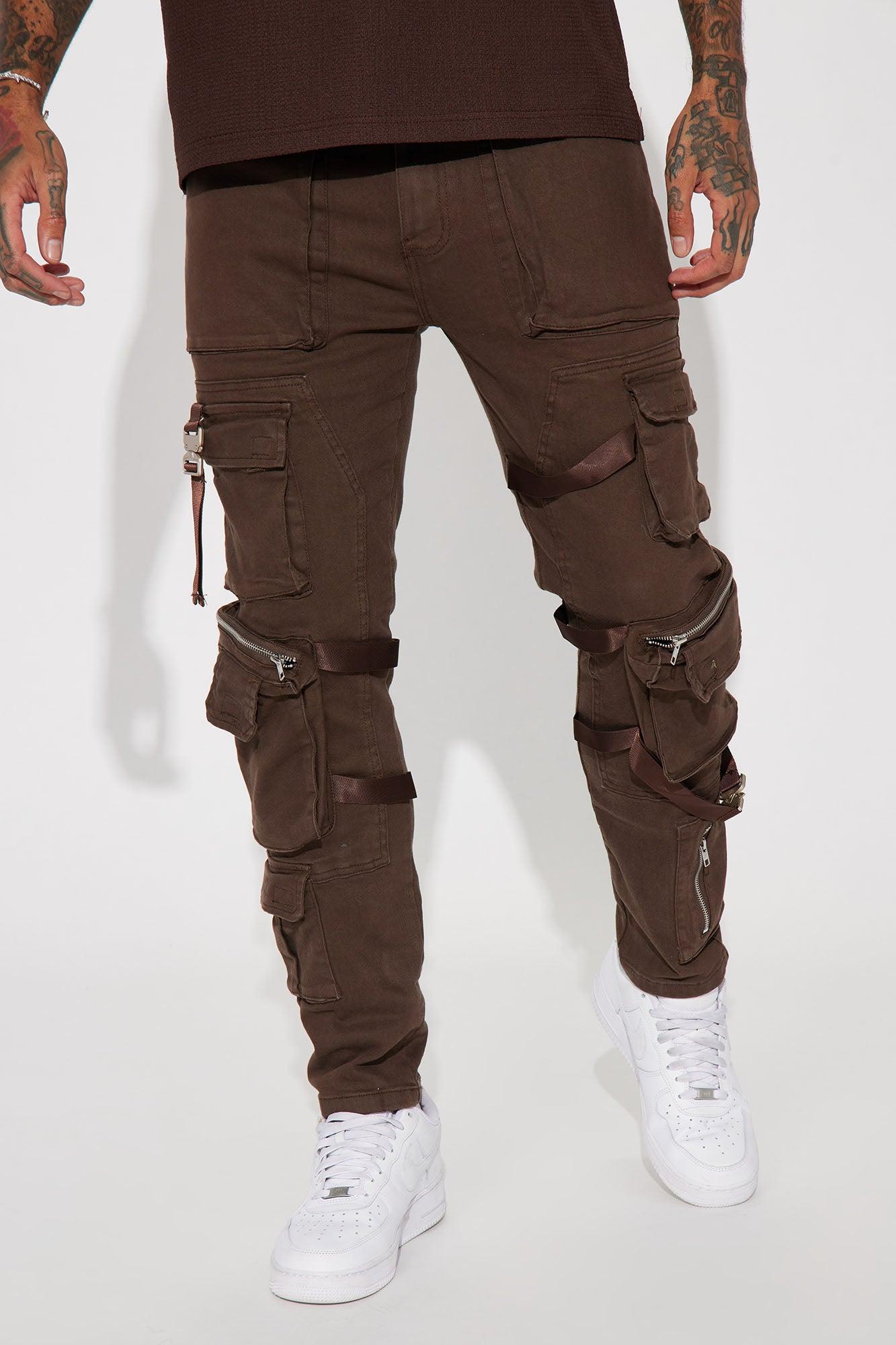 Strap It Up Cargo Straight Jeans - Brown Product Image