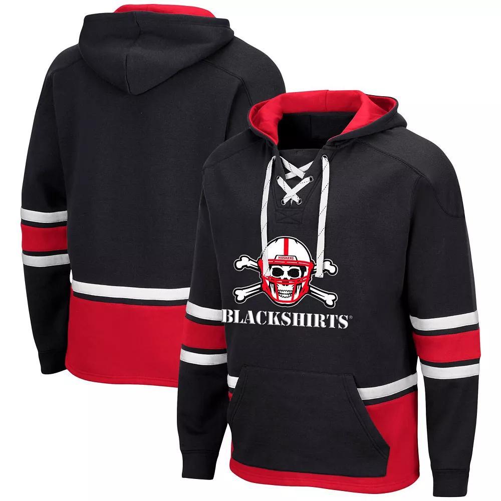 Men's Colosseum Black Nebraska Huskers Lace Up 3.0 Pullover Hoodie,  Product Image