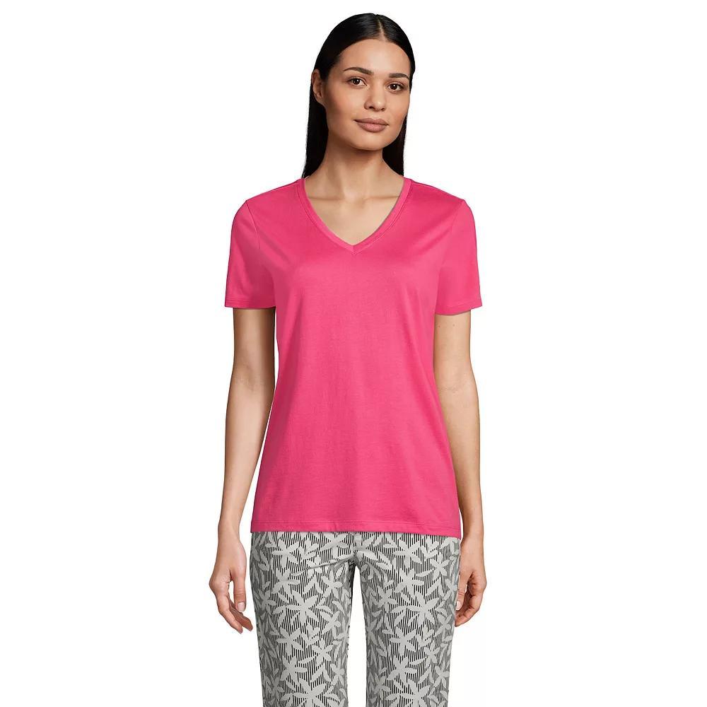 Petite Lands' End Relaxed-Fit Supima Cotton V-Neck Tee, Women's,  Product Image