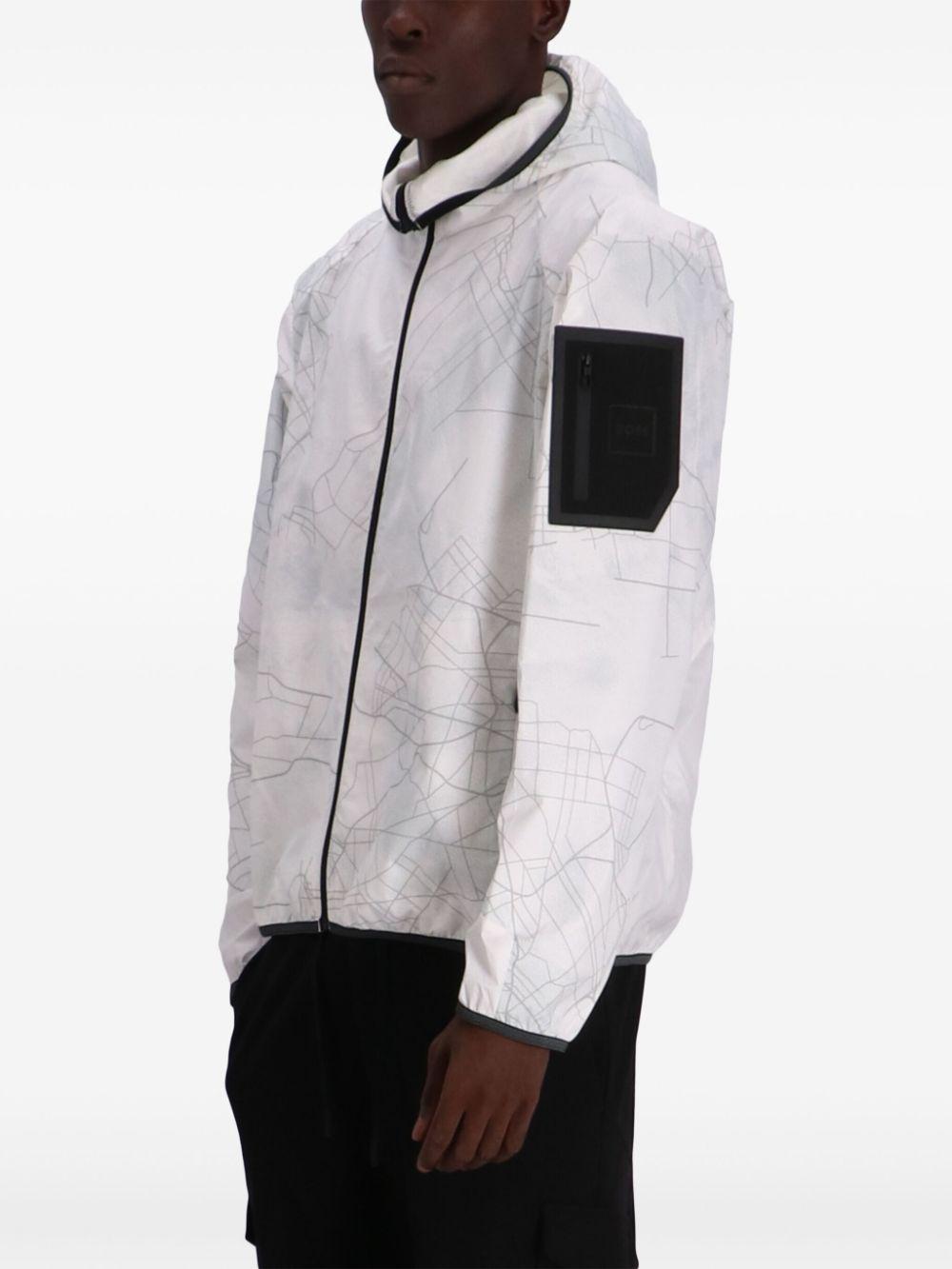 HUGO BOSS Graphic-print Jacket In White Product Image