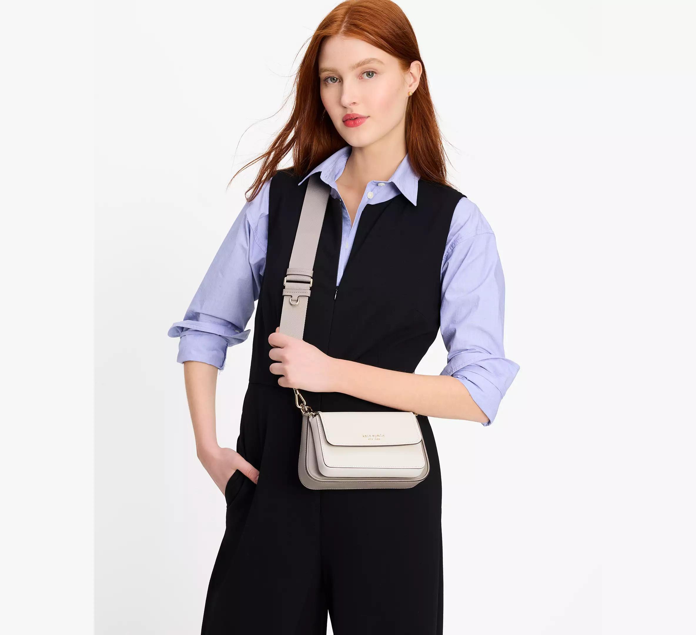 Womens Double-Up Layered Leather Shoulder Bag Product Image