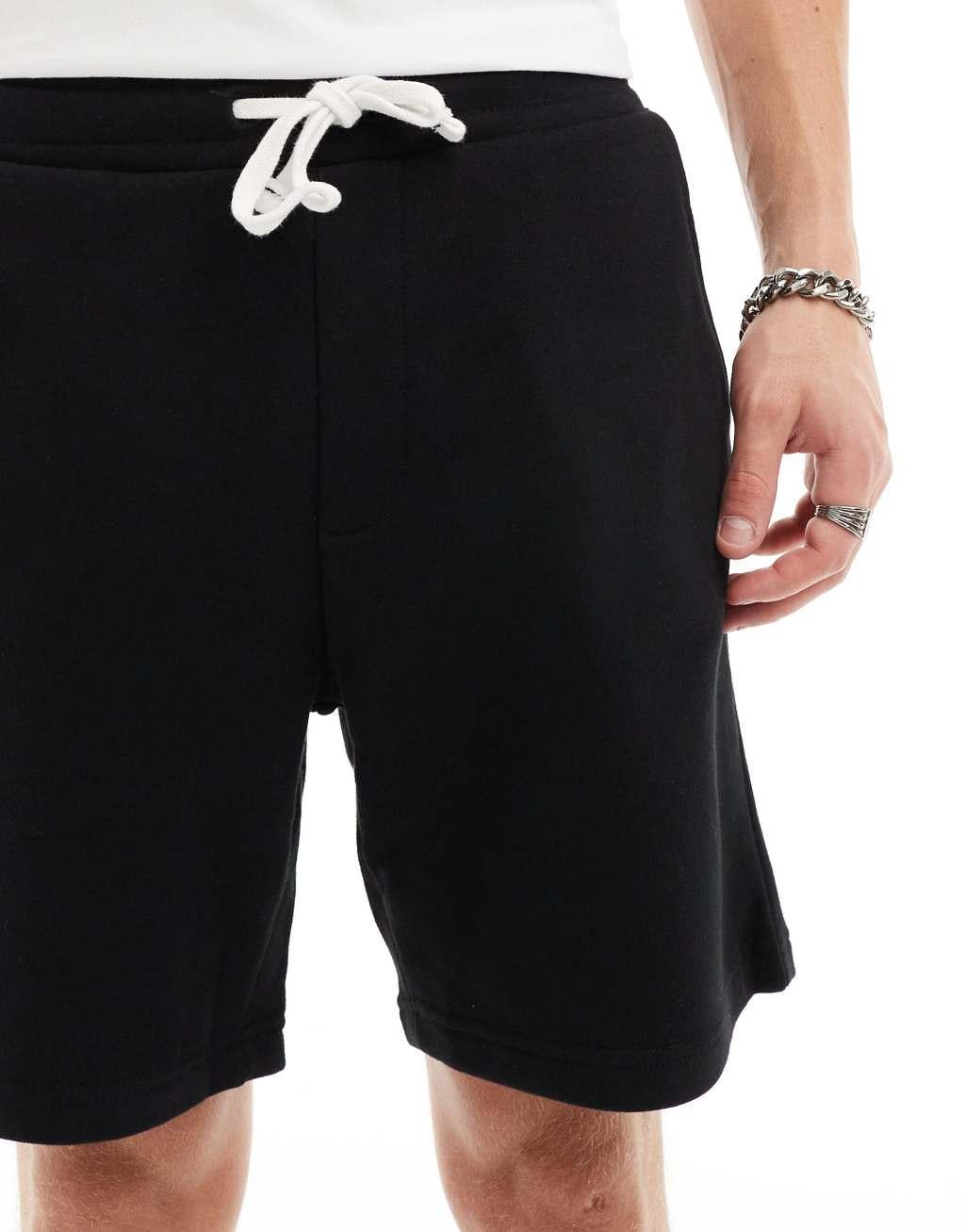 Bershka jersey short in black Product Image