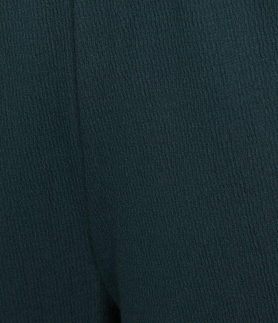 Eileen Fisher Organic Cotton Blend Crinkle Knit Jersey Wide Leg Pull-On Pants Product Image