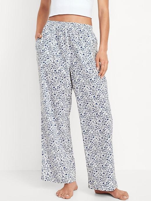 High-Waisted Poplin Pajama Pant Product Image