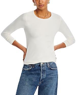 Soft Touch Flat-Edge Long-Sleeve Crewneck Top Product Image