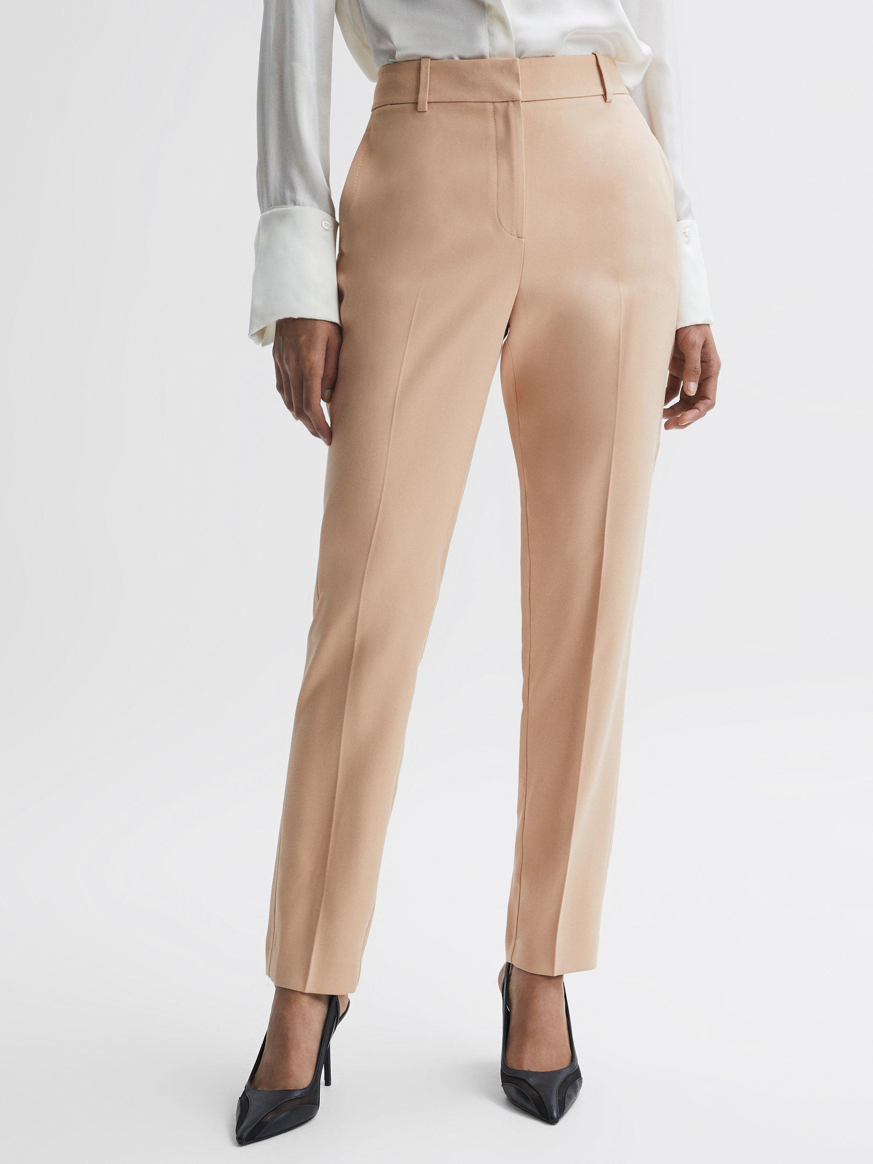Slim Fit High Rise Trousers in Camel Product Image