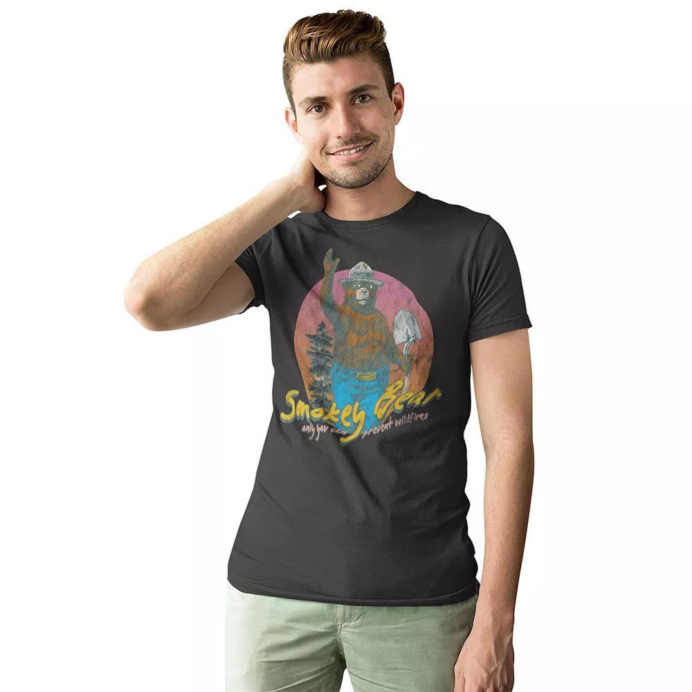 Men's Smokey Bear Retro Tee, Size: Medium, Grey Product Image