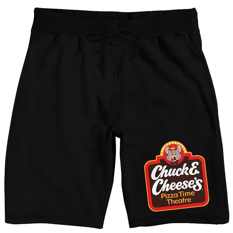 Men's Chuck E. Cheese Pizza Sleep Shorts, Size: Small, Black Product Image