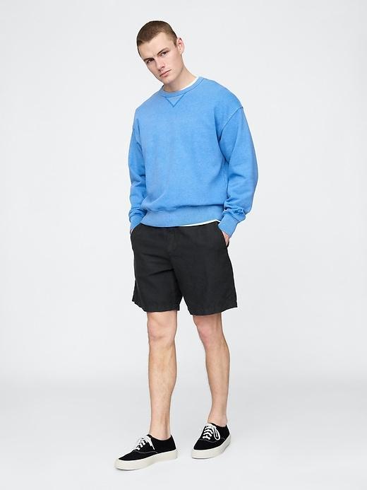 8" Linen-Cotton Shorts Product Image