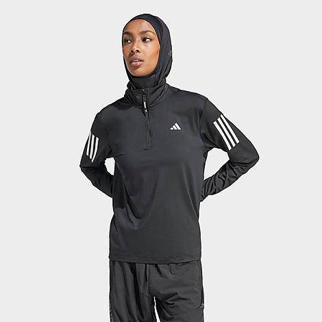 adidas Own the Run Half-Zip Jacket Black 2XL Womens Product Image