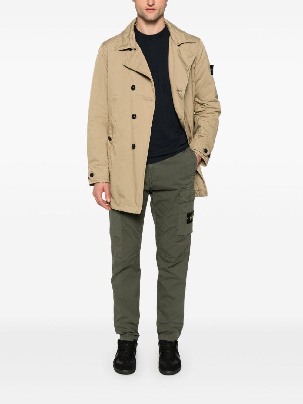 STONE ISLAND Compass-badge Slim-cut Cargo Trousers In Green Product Image