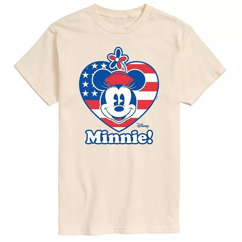 Disney's Minnie Mouse Men's Flag Heart Graphic Tee, Size: Large, Yellow Product Image