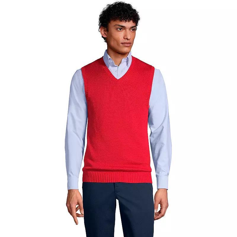 Mens Lands End Cotton Modal Sweater Vest Yellow Product Image