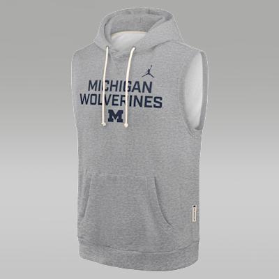 Men's Michigan Sideline Jordan Brand Dri-FIT College Sleeveless Pullover Hoodie Product Image