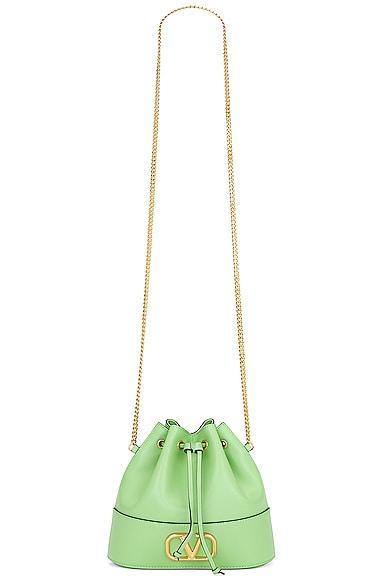 Womens Mini Bucket Bag in Nappa with Vlogo Signature Chain Product Image