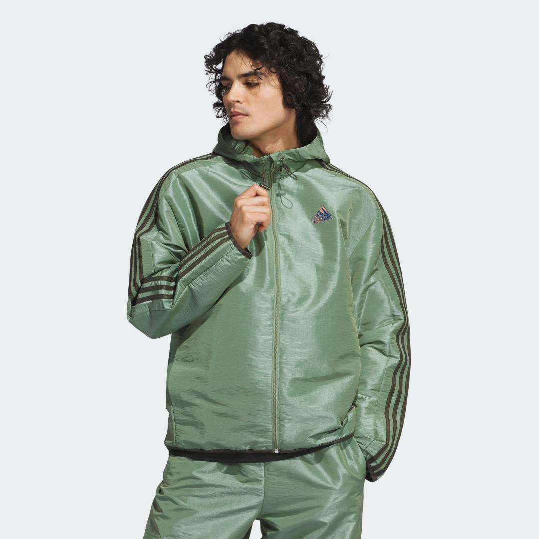 adidas Sunglass Woven Jacket Tent Green 2XL Mens Product Image