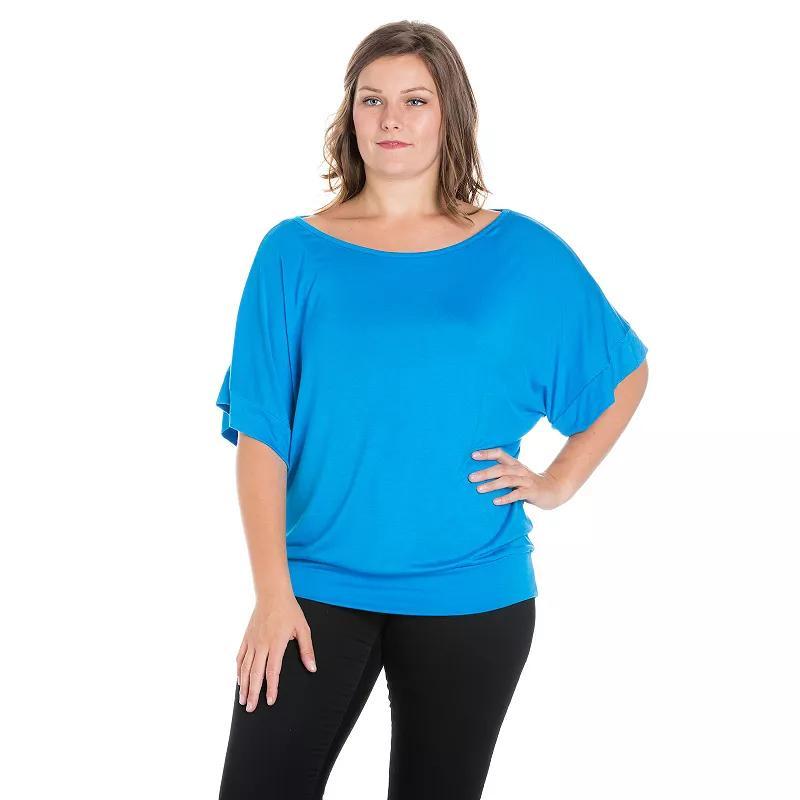 Plus Size 24Seven Comfort Apparel Short Sleeve Dolman Top, Womens Product Image