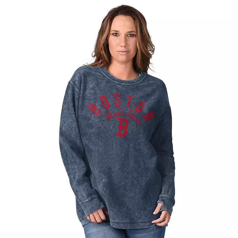 Women's G-III 4Her by Carl Banks Navy Boston Red Sox Comfy Cord Pullover Sweatshirt,  Product Image