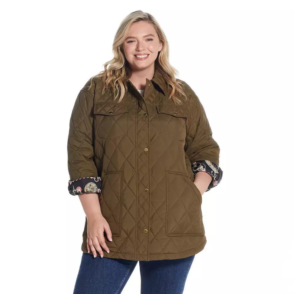 Women's Weathercast Print Lining Quilted Shacket,  Product Image