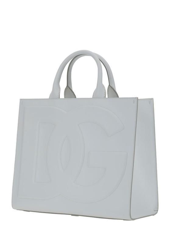 DOLCE & GABBANA White Handbag With Tonal Dg Detail In Smooth Leather Product Image