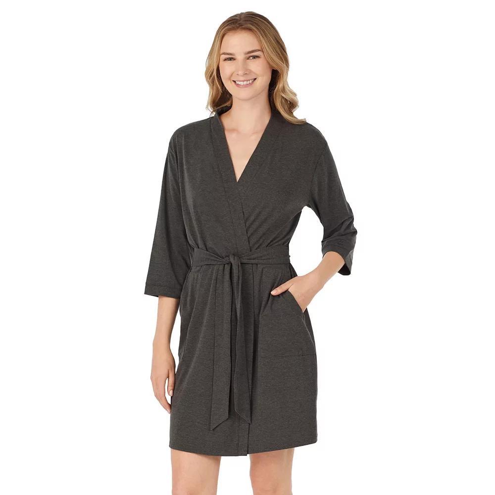 Women's Cuddl Duds® Essentials Wrap Robe, Size: Large, Grey Heather Product Image