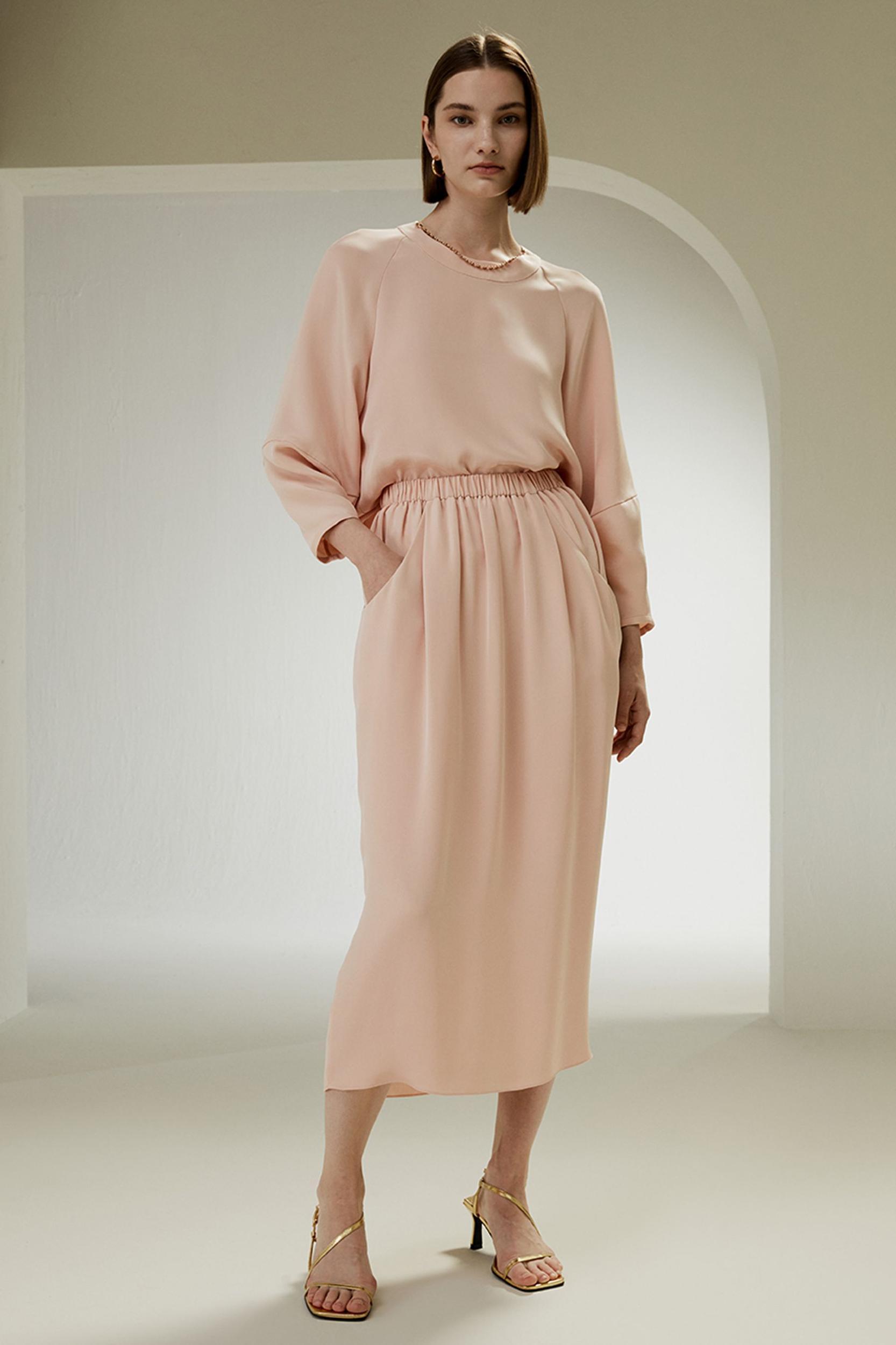 Blossom Skirt with Elastic Waistband and Side Pockets Product Image