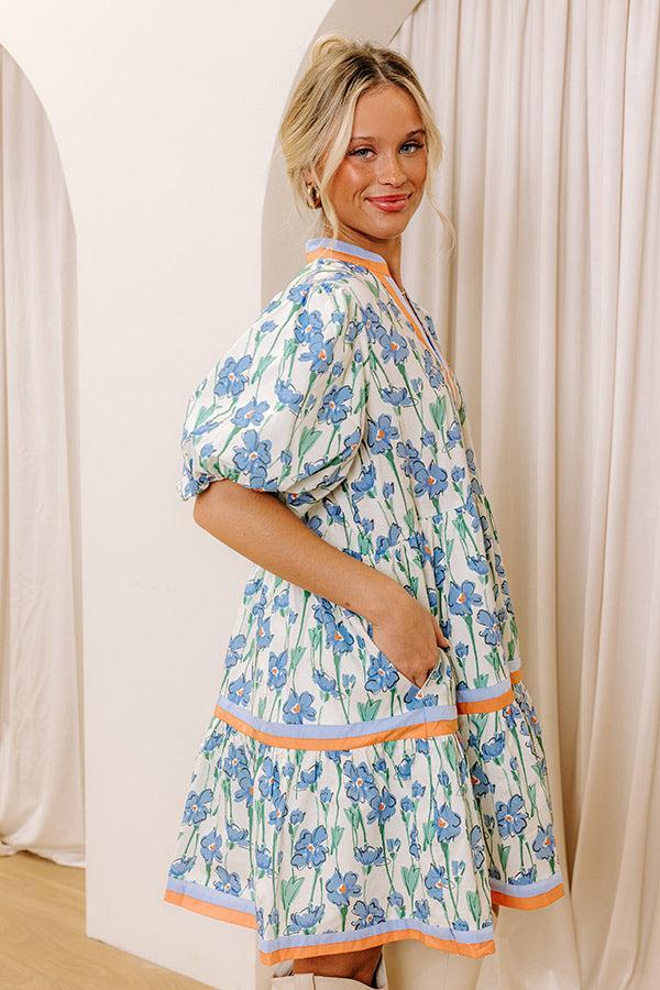 Fresh Horizon Floral Mini Dress in Airy Blue Product Image