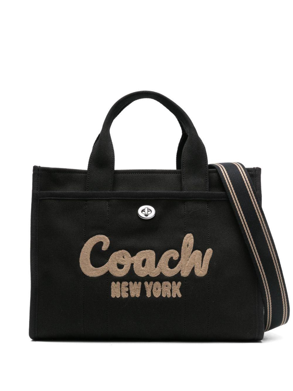 COACH Logo Canvas Cargo Tote Bag In Black Product Image