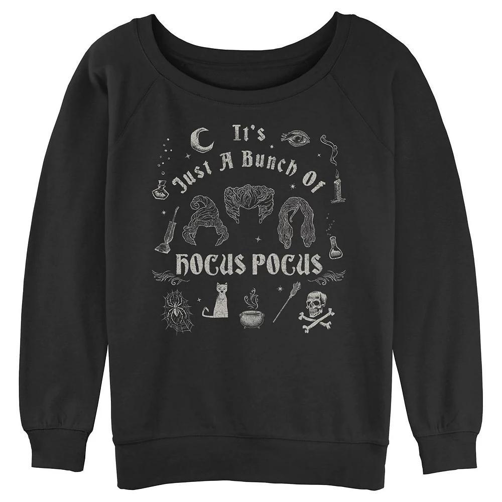 Juniors' Hocus Pocus It's A Bunch Of Hocus Pocus Doodles Graphic Slouchy Terry, Girl's, Size: XL, Black Product Image