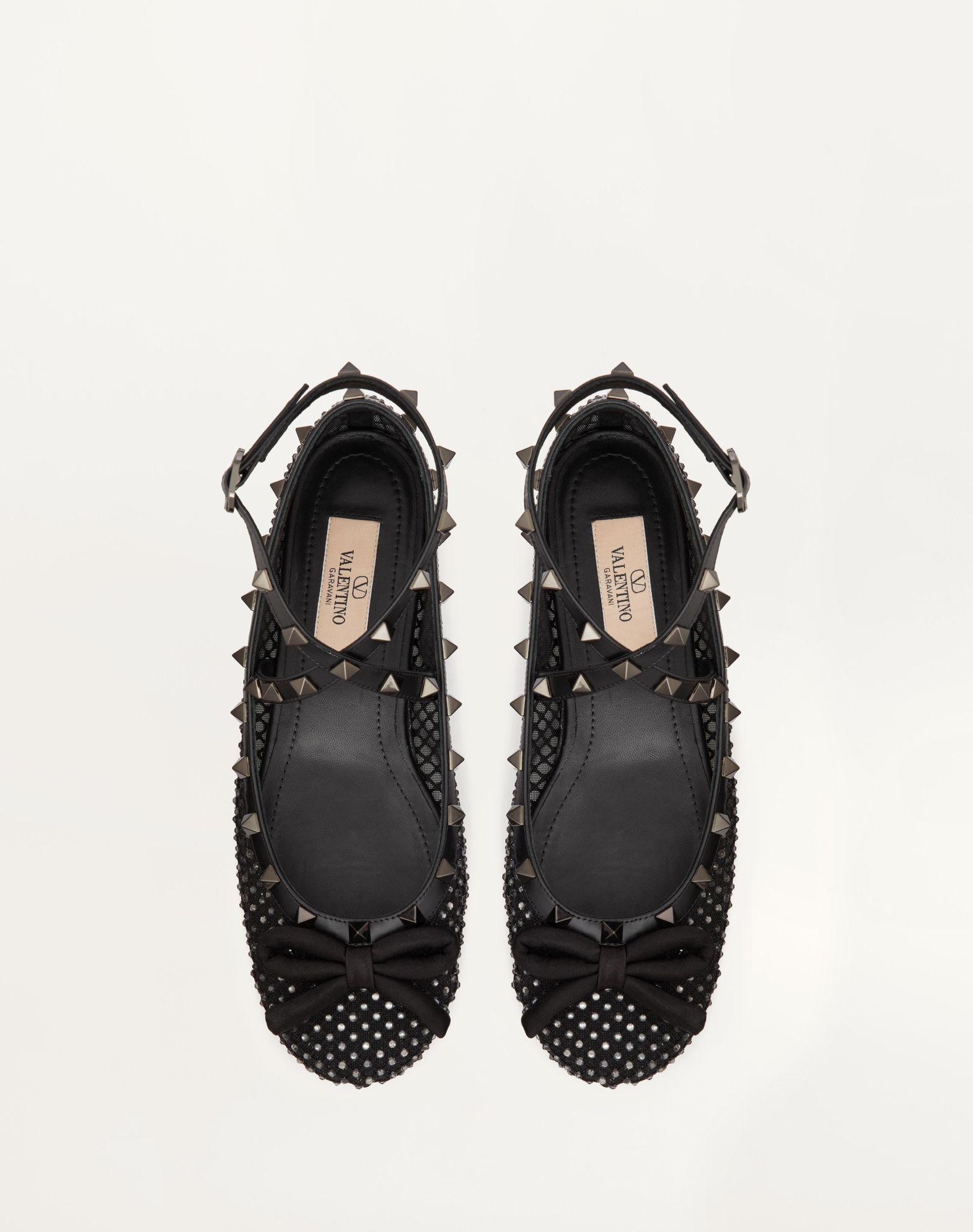 Rockstud Mesh Ballerina With Crystals And Matching Studs Product Image