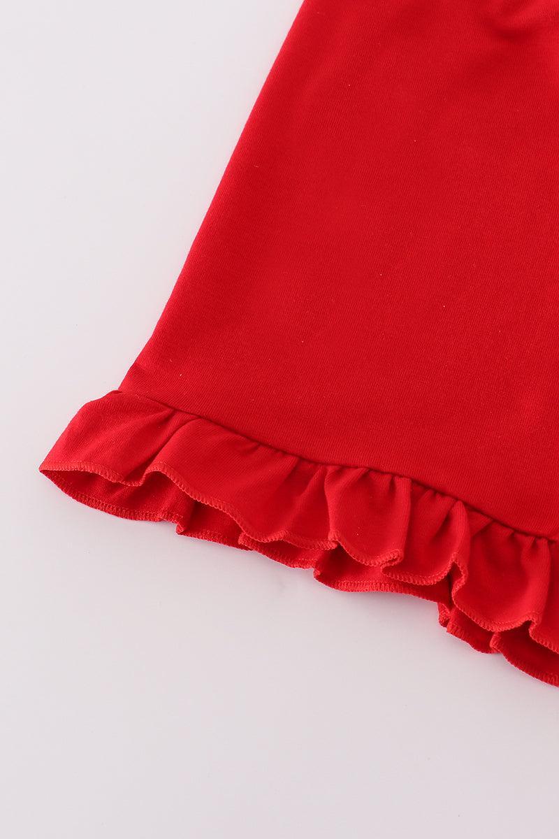 Bow embroidery smocked shorts set Product Image