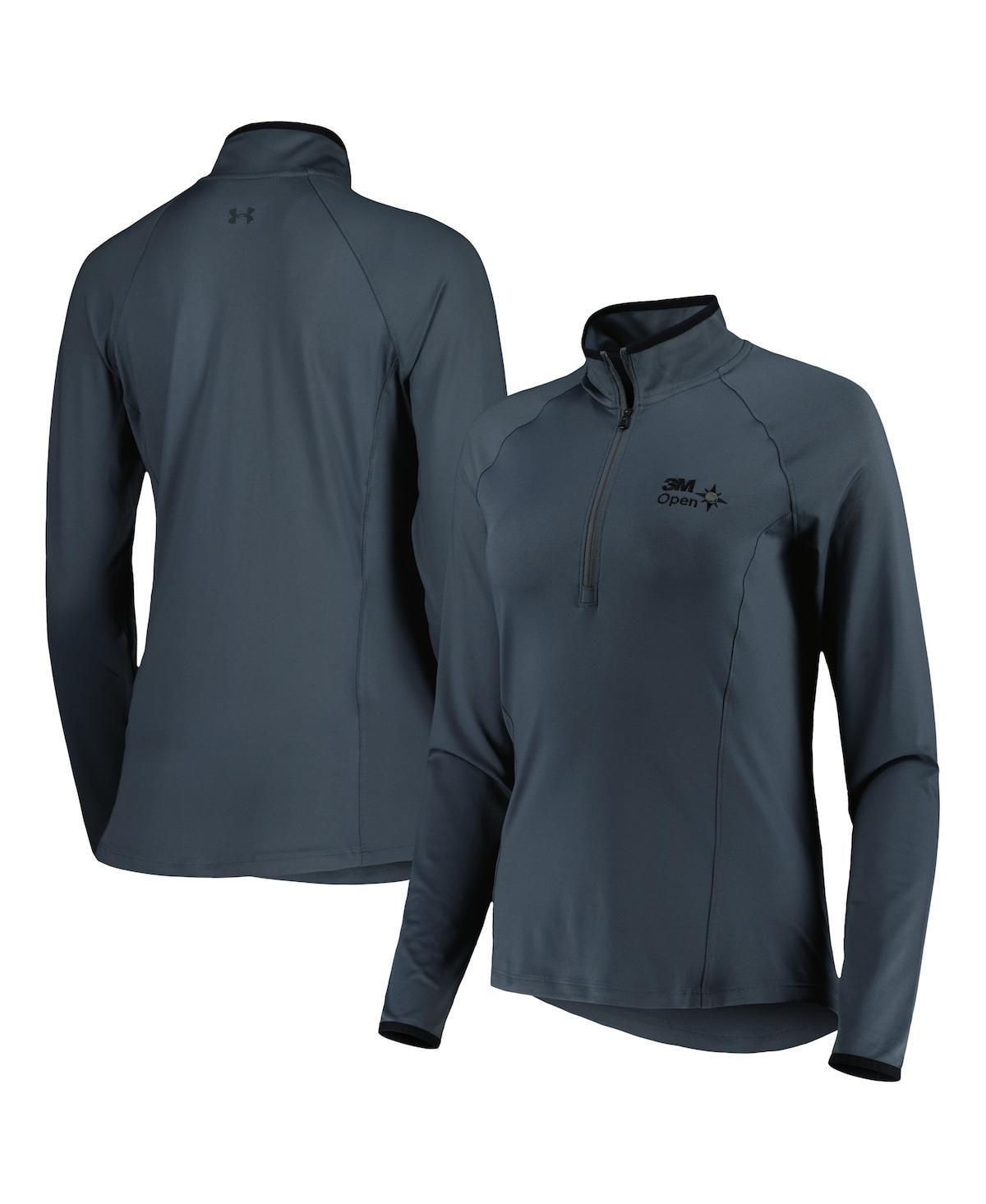 Womens Under Armour Gray 3M Open T2 Green Half-Zip Raglan Top Product Image