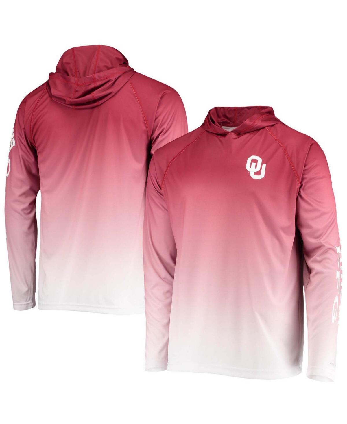 Mens Crimson Oklahoma Sooners Terminal Tackle Omni-Shade Upf 50 Long Sleeve Hooded T-shirt Product Image