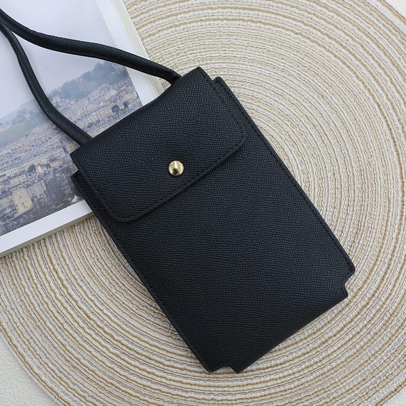 Plain Faux Leather Mobile Phone Crossbody Bag Product Image