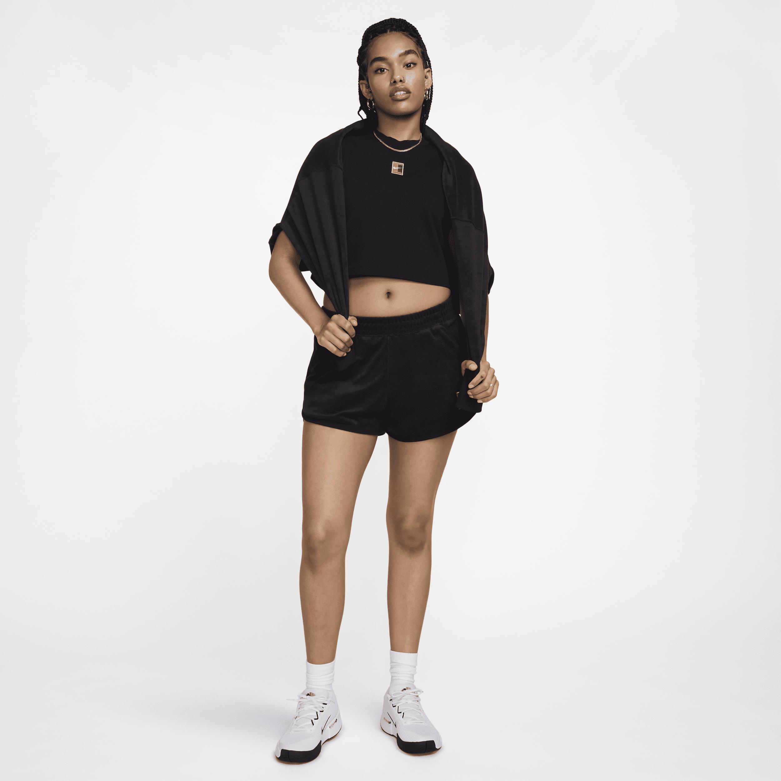 Nike Women's Court Heritage Mid-Rise French Terry Tennis Shorts Product Image