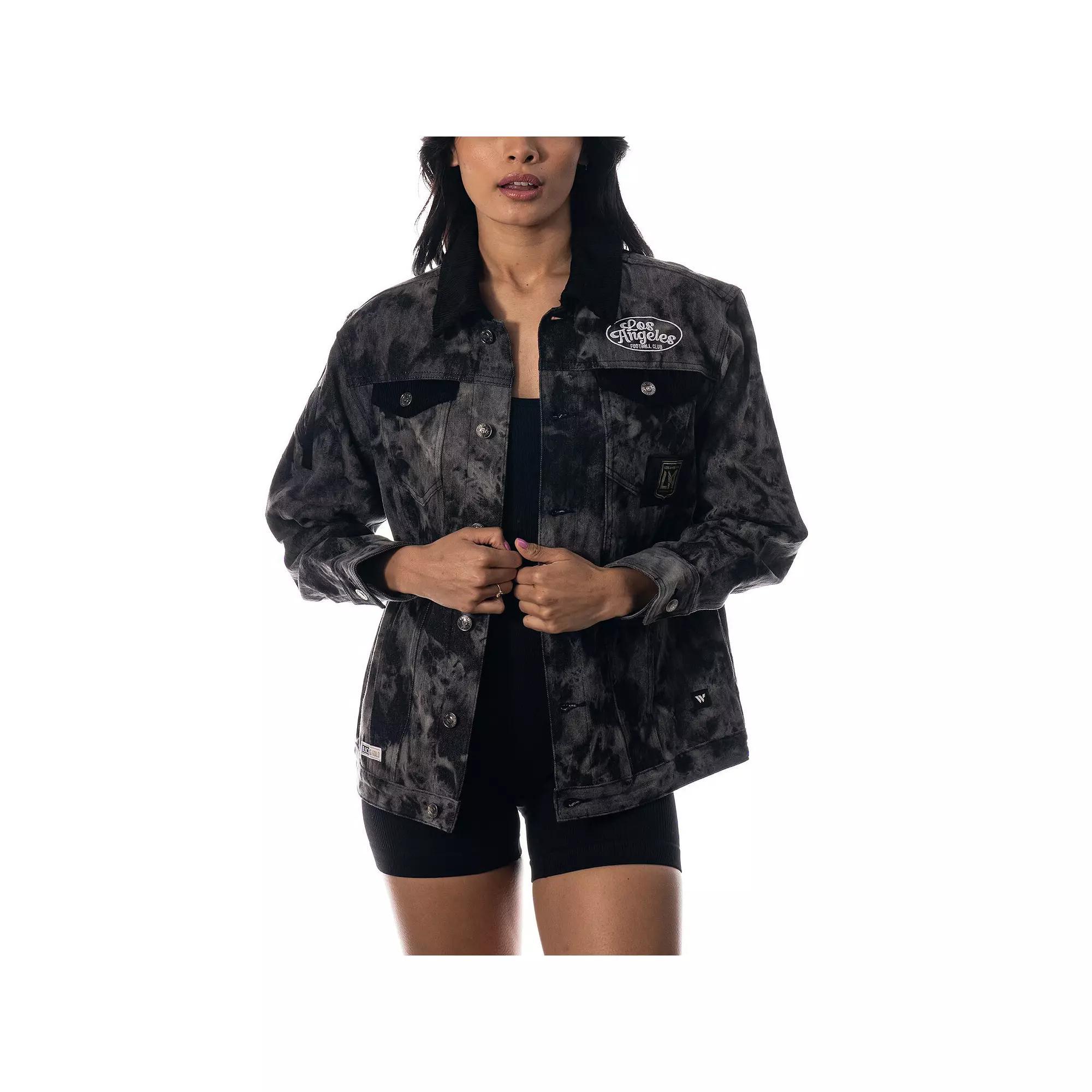 Women's The Wild Collective Black LAFC Tie-Dye Button-Up Denim Jacket, Size: Large, Lfc Black Product Image