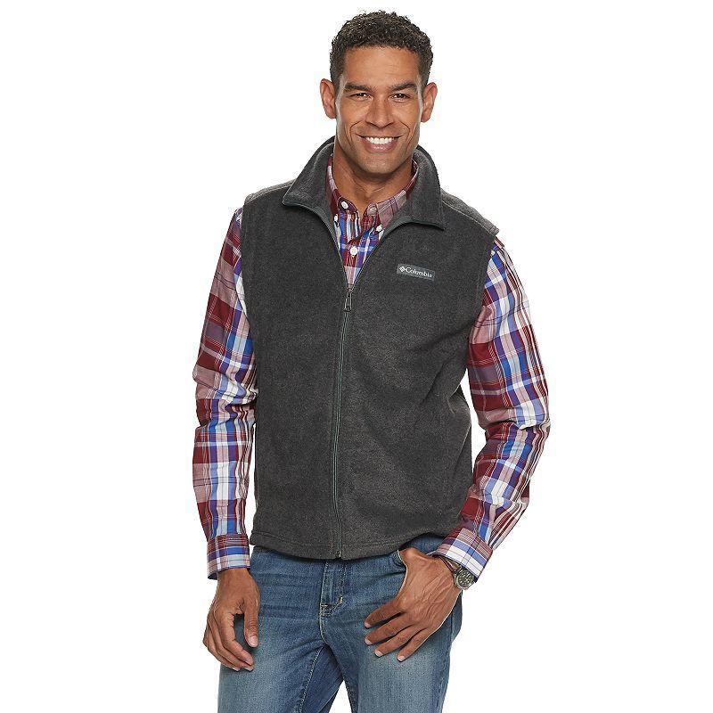 Mens Columbia Steens Mountain Fleece Vest Grey Heather Product Image