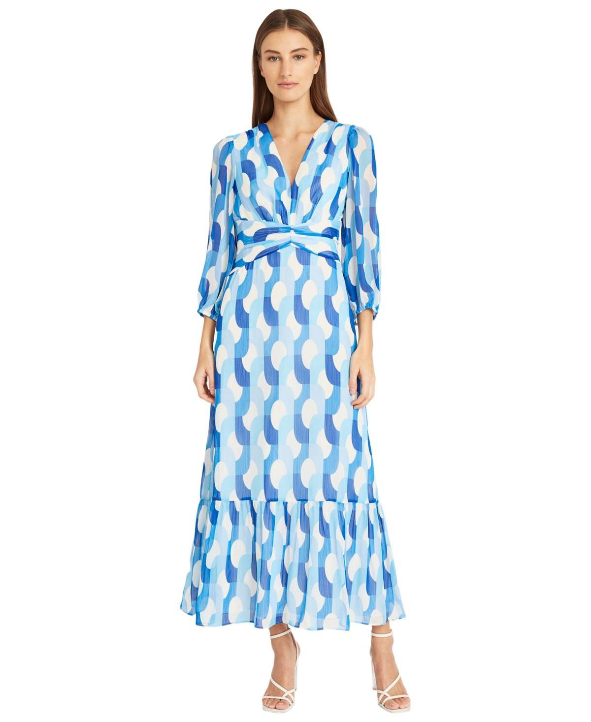 Donna Morgan Womens Geo-Print Maxi Dress - Cream Product Image